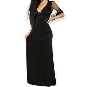 Wild honey black lace maxi dress, medium